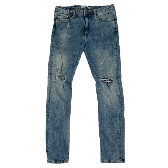 Zara Jeans Zara Mens Distressed Paint Splatter Skinny Jeans Poshmark